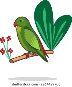 BIRD LOVEBIRD ILLUSTRATION VECTOR JUNGLE AND NATURE GOING WILD LIFE
