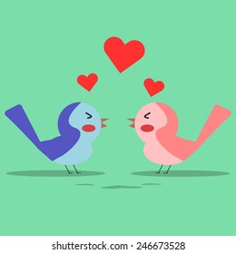 bird lover flat style Icon and illustration