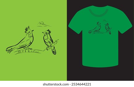 Ilustración vectorial de diseño de camiseta Bird Lover