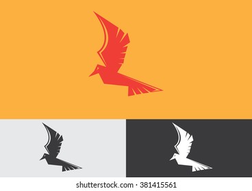 Bird luxury emblem flat logo vector 