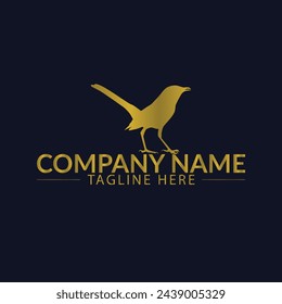 Pájaro con diseño de logotipo de lujo en color degradado