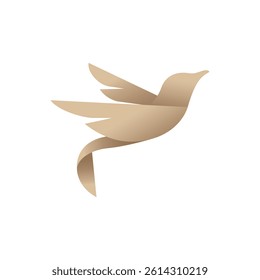 A bird made of paper. Vector drawing.