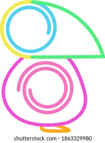 Ave hecho de espirales en varios colores logotipo vectorial ver mi perfil para más colores.