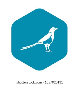 Bird magpie icon in simple style isolated on white background
