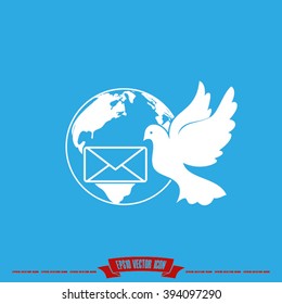 Bird and mail envelope vector illustration EPS 10.