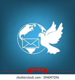 Bird and mail envelope vector illustration EPS 10.