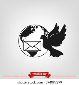 Bird and mail envelope vector illustration EPS 10.