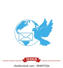 Bird and mail envelope vector illustration EPS 10.