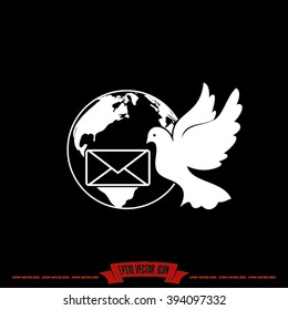 Bird and mail envelope vector illustration EPS 10.