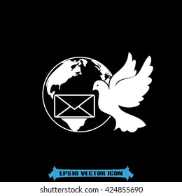 Bird and mail envelope vector illustration