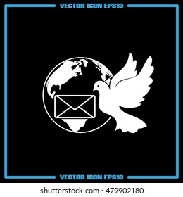 Bird and mail envelope vector illustration EPS 10.
