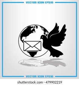 Bird and mail envelope vector illustration EPS 10.