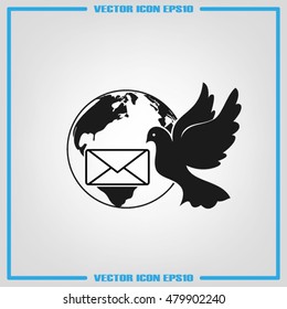 Bird and mail envelope vector illustration EPS 10.