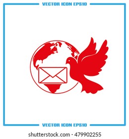 Bird and mail envelope vector illustration EPS 10.