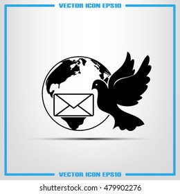 Bird and mail envelope vector illustration EPS 10.