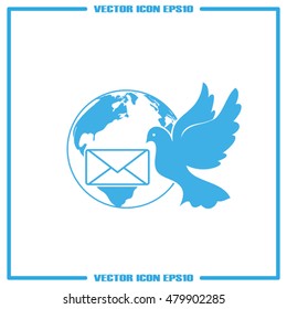 Bird and mail envelope vector illustration EPS 10.