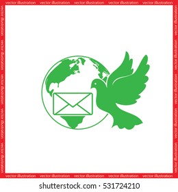 Bird and mail envelope vector illustration EPS 10.