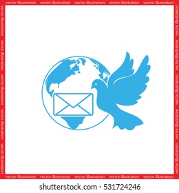 Bird and mail envelope vector illustration EPS 10.