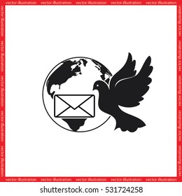 Bird and mail envelope vector illustration EPS 10.