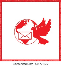 Bird and mail envelope vector illustration EPS 10.