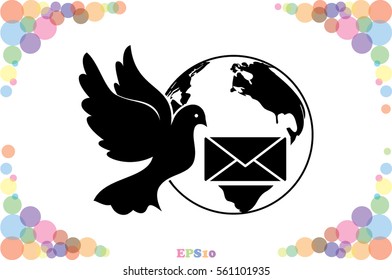 Bird and mail envelope vector illustration 