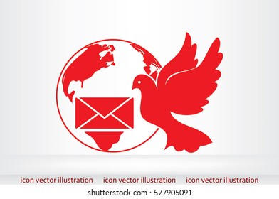 Bird and mail envelope vector illustration 