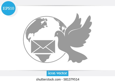Bird and mail envelope vector illustration 