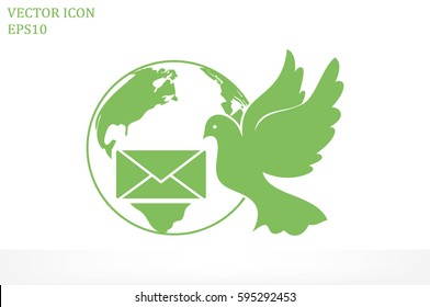 Bird and mail envelope vector illustration 