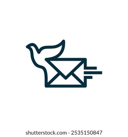 bird and mail logo template