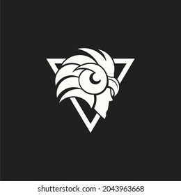 bird man logo with simple triangle. vector illustration for logo or icon