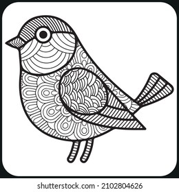 bird mandala coloring book design for adult