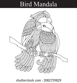 bird mandala coloring page, mandala coloring page