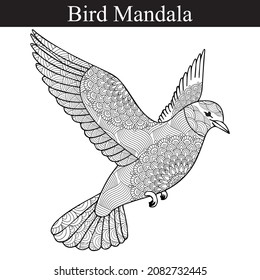 bird mandala coloring page, mandala coloring page