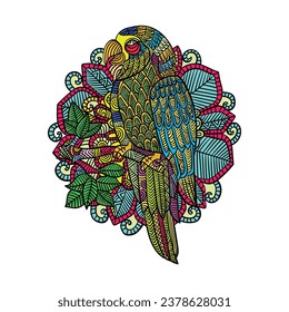 Bird Mandala esp, vector , abstract 