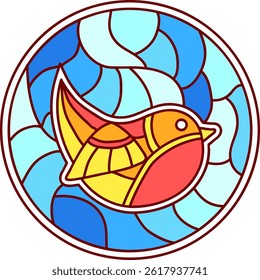 Bird Mandala Stained Glass for Window and Decoration