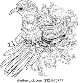 Bird MAndala For Stress Relief 