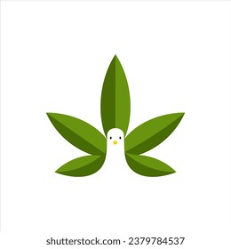 Logo-Designs für Vogel und Marihuana 