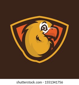 BIRD MASCOT HEAD ESPORT GAMING LOGO DESIGN