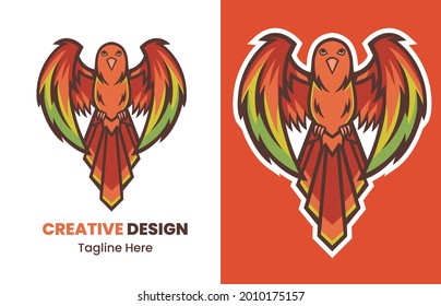 Bird mascot logo design vector.