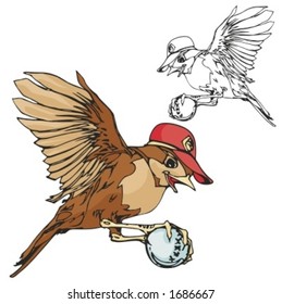 Bird Mascot for sport teams. Great for t-shirt designs, school mascot logo and any other design work. Ready for vinyl cutting.