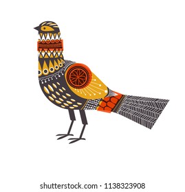 Bird In Mid-century, Scandinavian Design. Eps10 Vector