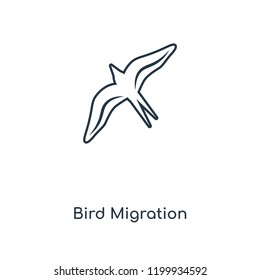 Bird Migration concept line icon. Linear Bird Migration concept outline symbol design. This simple element illustration can be used for web and mobile UI/UX.
