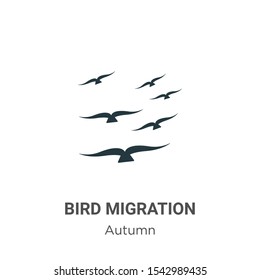 Bird migration vector icon on white background. Flat vector bird migration icon symbol sign from modern autumn collection for mobile concept and web apps design.