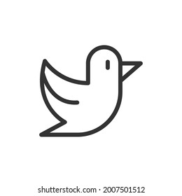 Bird minimal line icon. Web stroke symbol design. Bird sign isolated on a white background. Premium line icon.
