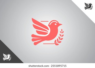 Bird minimalis logo with 2 color options. An animal and pet symbol. Black solid color logo. Minimal logotype and sign. Eps 10.