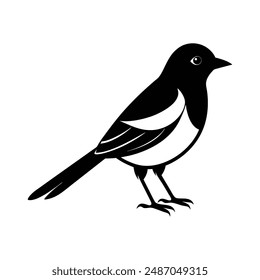 Bird minimalist black silhouette vector illustration