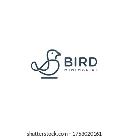 diseño de logotipo minimalista de aves monolina elegante y elegante con el concepto de un pájaro lindo hecho de líneas