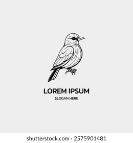 Bird Minimalist Logo Design Template