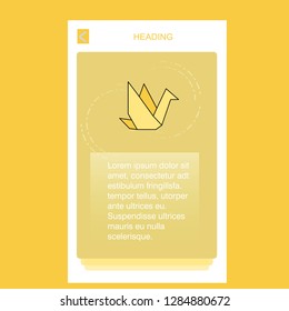 Bird mobile vertical banner design design. Vector
