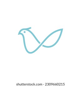 Bird Modern Minimal Animal Creative Logo Design Vector